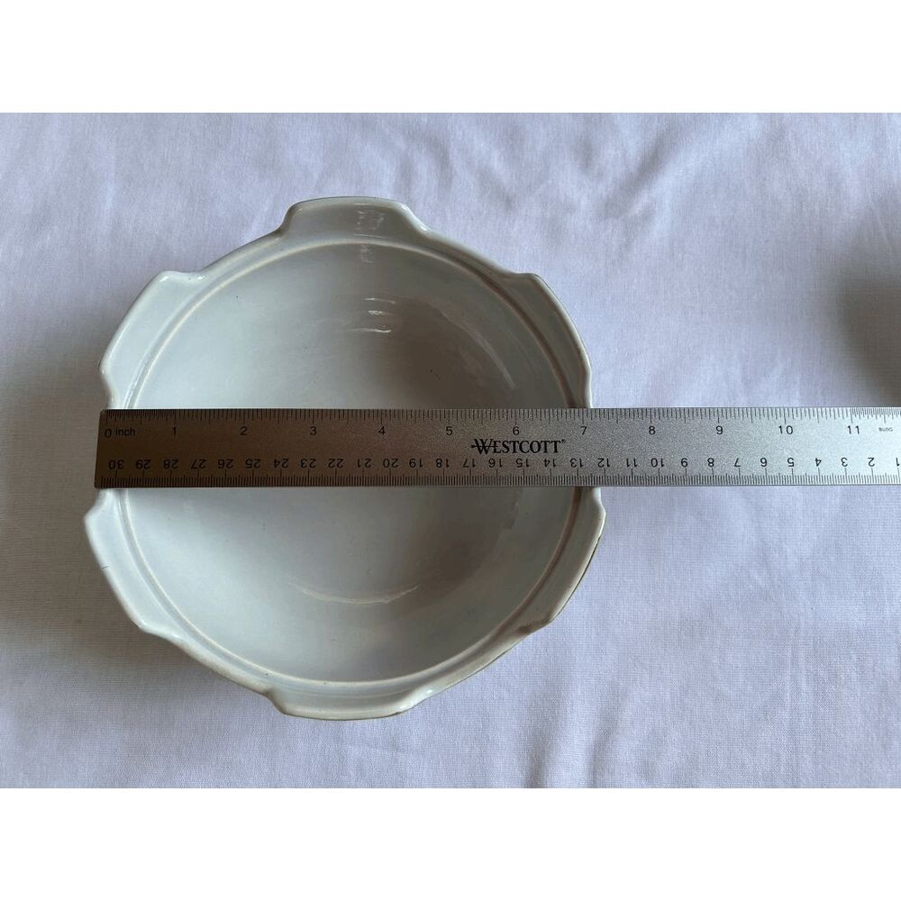 Vintage Royal Haeger USA Pottery. Mid Century Candy Dish, Gold Rimmed with Lid - Picture 9 of 10